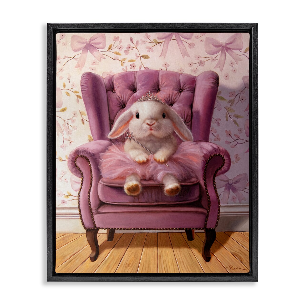 Stupell Industries Pink Princess Tutu Bunny Floating Frame, design by Lucia Heffernan